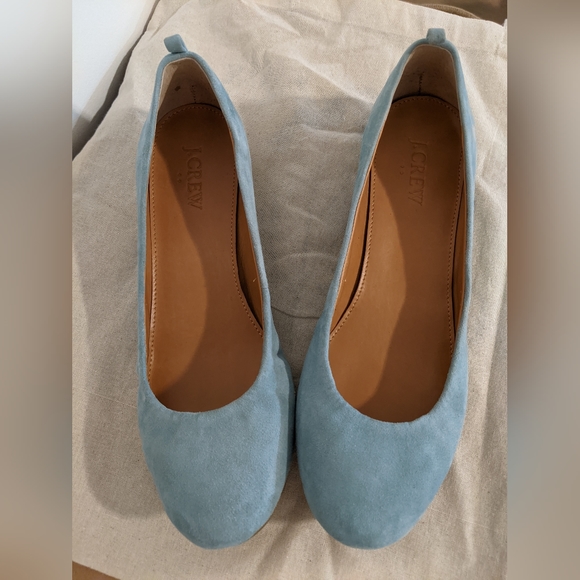 J.crew suede ballet flats pale mint new 6.5 - Picture 2 of 3